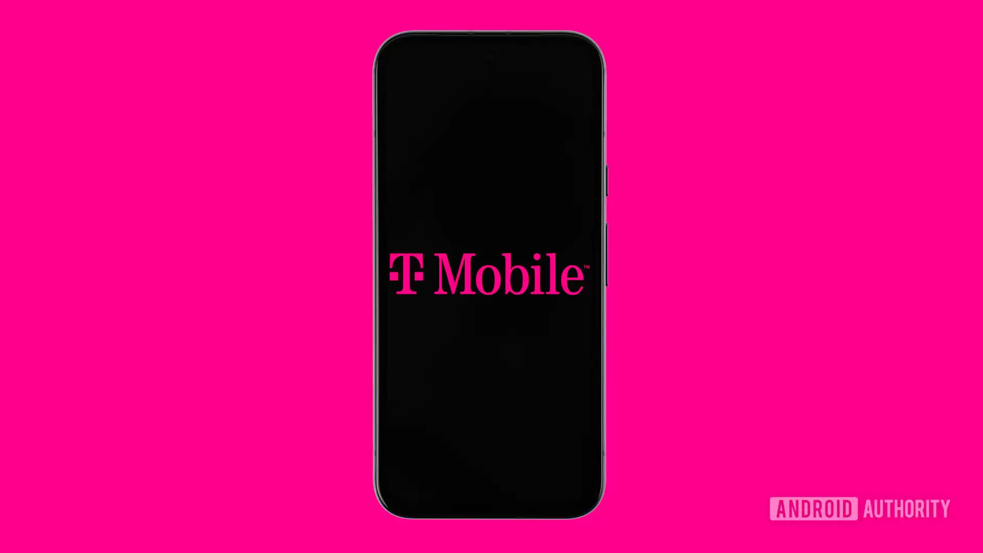 T Mobile logo on smartphone with colored background stock photo